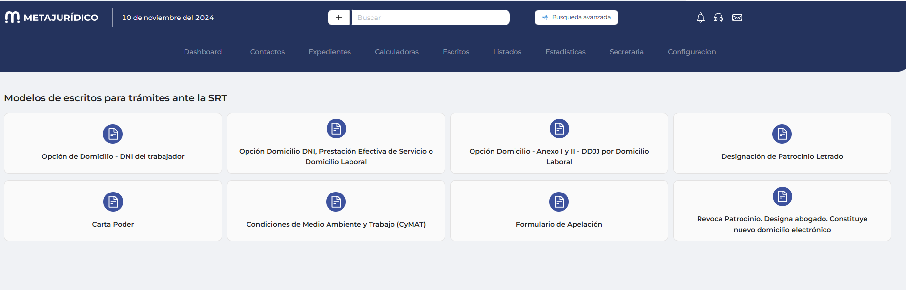 srt | MetaJurídico modelos de escritos SRT