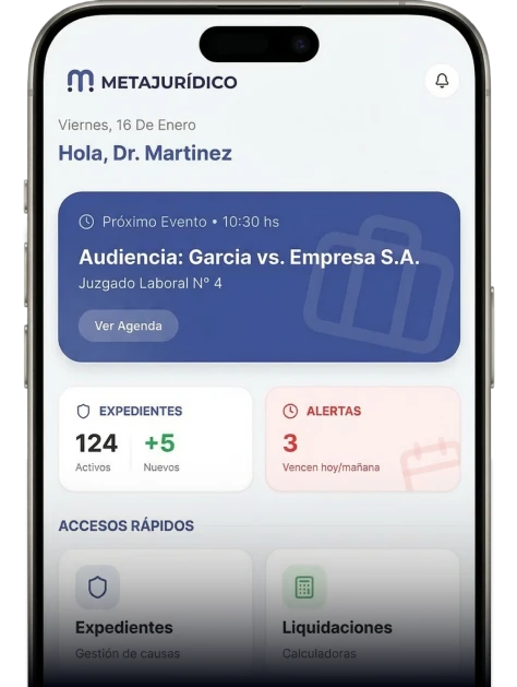 iphone mockup expedientes Metajuridico